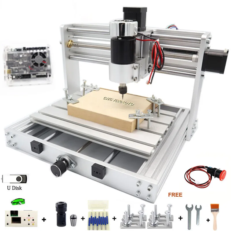 Cnc 3018 Pro Max Metal - 金属彫刻機,CNC 3018 pro max,200w,3軸スピンドル軸,レーザー彫刻機,切断機