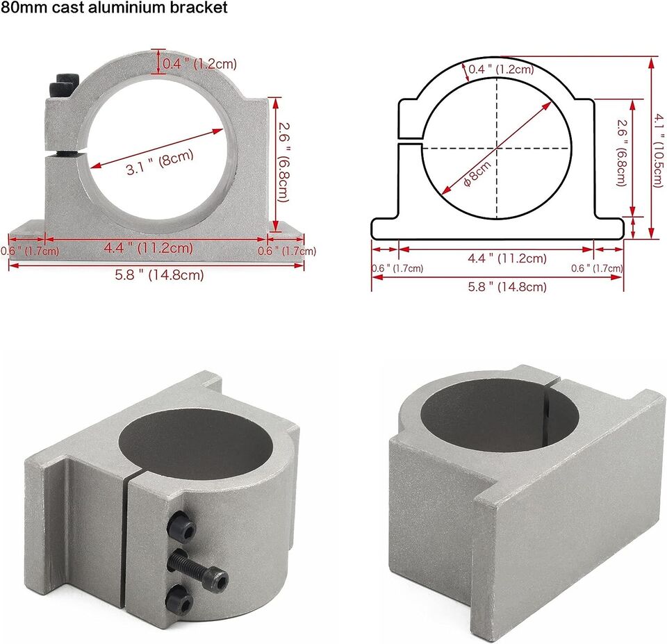 【EU/USA】2.2KW 220V 8A GDZ-80-2 - 2.2Kw Water Cooled Spindle Kit Vfd のレビューと価格