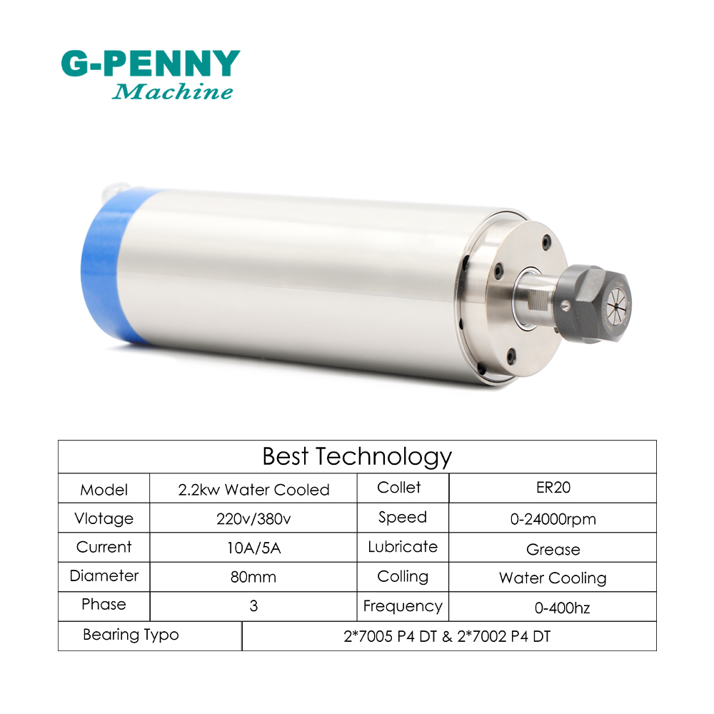 G-PENNY 2.2kW ER20 水冷スピンドルキット、 - 2.2Kw Water Cooled Spindle Kit Vfd のレビューと価格
