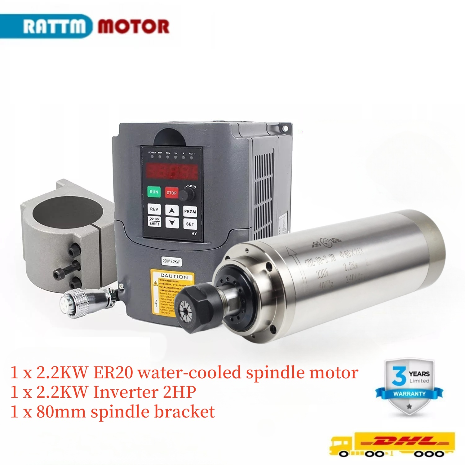 2.2KW 110Vまたは220V 8A GDZ-80-2. - 2.2Kw Water Cooled Spindle Kit Vfd のレビューと価格